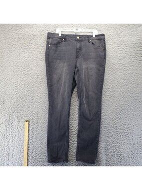 Blu Rock Jeans Mens 36x31 Black Denim Stretch Regular Fit Straight Leg *Read*
